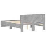 vidaXL Cadre de lit avec tête de lit gris béton 120x190 cm