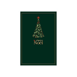 Carte De Voeux - Joyeux Noël Sapin Vert Et Rouge
