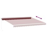 vidaXL Auvent manuel rétractable bordeaux 450x300 cm