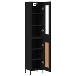 vidaXL Buffet haut Noir 34 5x34x180 cm Bois d'ingénierie