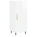 vidaXL Buffet haut Blanc brillant 34 5x34x180 cm Bois d'ingénierie