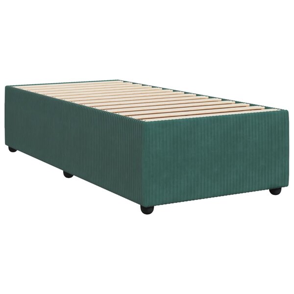 vidaXL Cadre de lit Vert foncé 90x190 cm Velours