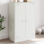 vidaXL Buffet blanc 67x39x107 cm acier