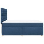 vidaXL Sommier à lattes de lit avec matelas Bleu 140x200 cm Tissu