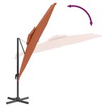 vidaXL Parasol cantilever à double toit Terre cuite 400x300 cm