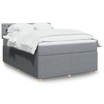 vidaXL Sommier à lattes de lit avec matelas Gris clair 160x200cm Tissu