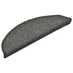 vidaXL Tapis de marches d'escalier 15 Pièces Gris foncé 56x17x3 cm