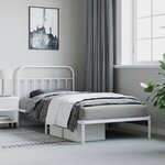 vidaXL Cadre de lit métal avec tête de lit blanc 100x200 cm