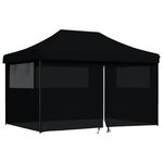 vidaXL Tente de réception pliable escamotable 4 parois latérales noir