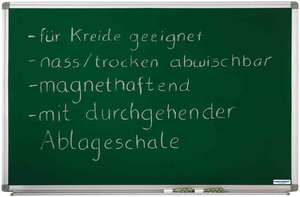 Tableau à craie 600 x 450 mm Cadre Alu magnétique effaçage à sec ou humide MAGNÉTOPLAN