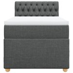 vidaXL Sommier à lattes de lit avec matelas Gris foncé 90x200 cm Tissu