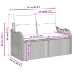 Ensemble de Canapés de Jardin vidaXL 6 Pièces avec Coussins Gris Rotin Poly