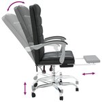 Chaise fauteuil siège pivotante de inclinable de bureau informatique étude similicuir noir 02_0024265