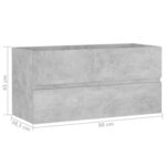 vidaXL Armoire d'évier Gris béton 90x38 5x45 cm Aggloméré