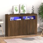 vidaXL Buffet avec lumières LED chêne marron 115 5x30x75 cm