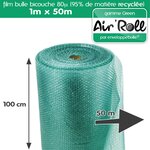 Lot de 20  rouleaux de film bulle d'air recycle largeur 100 cm x longueur 50 mètres - gamme air'roll green de la marque enveloppebulle