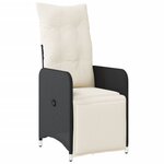 vidaXL Ensemble de bistro de jardin 5 Pièces coussins noir poly rotin