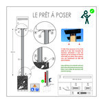 Poteau universel pour boites aux lettres - 80 x 80 x 1000 mm  Aluminium Modèle Excalibur