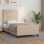 vidaXL Cadre de lit avec tête de lit Cappuccino 100x200 cm Similicuir