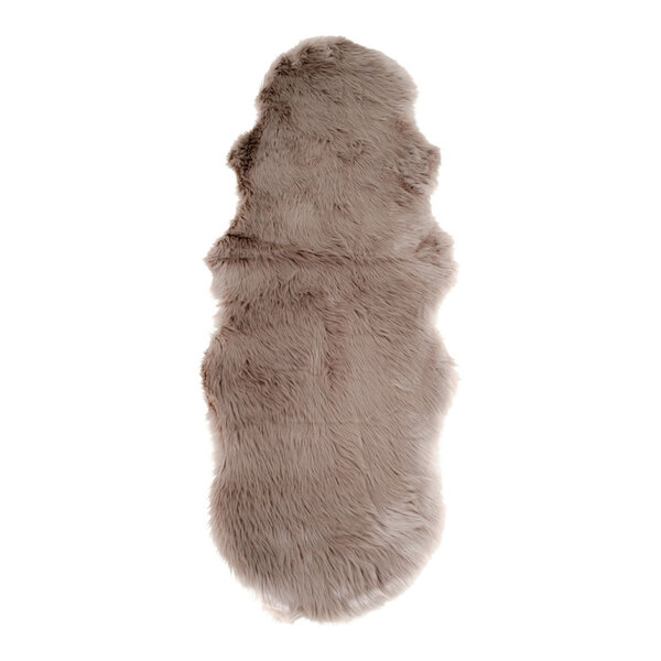 Peau d'agneau artificielle marron grise 60 x 180 cm