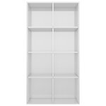 vidaXL Bibliothèque/Buffet Blanc brillant 66x30x130 cm Bois ingénierie
