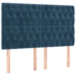 vidaXL Sommier à lattes de lit et matelas Bleu foncé 140x190cm Velours