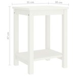vidaXL Table de chevet blanc 35x30x47 cm bois de pin massif