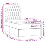 vidaXL Sommier à lattes de lit et matelas et LED Bleu 100x200 cm Tissu