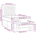 vidaXL Sommier à lattes de lit et matelas Gris foncé 90x200 cm Velours