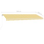 vidaXL Auvent manuel rétractable avec LED 500x300 cm Jaune et blanc