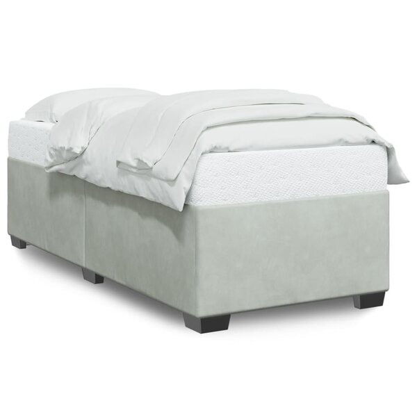 vidaXL Cadre de lit Gris clair 100x200 cm Velours