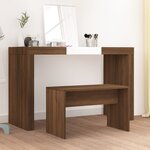 vidaXL Tabouret de toilette Chêne marron 70x35x45 cm Bois d'ingénierie