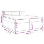 vidaXL Sommier à lattes de lit avec matelas Gris clair 200x200cm Tissu