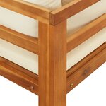 vidaXL Chaises longues et coussins blanc crème lot de 2 bois d'acacia