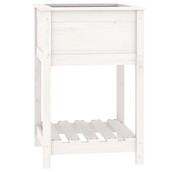 vidaXL Jardinière avec étagère Blanc 54x54x81 cm Bois massif de pin