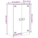 vidaXL Buffet blanc 67x39x107 cm acier