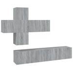 vidaXL Ensemble de meubles TV 7 Pièces Sonoma gris Bois d'ingénierie