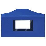 vidaXL Tente de réception pliable avec parois Aluminium 4 5x3 m Bleu