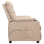 vidaXL Fauteuil de massage Crème Tissu