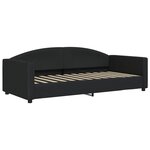vidaXL Lit de jour avec gigogne et tiroirs noir 90x200 cm tissu