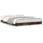 vidaXL Cadre de lit sans matelas chêne fumé 150x200 cm