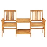 vidaXL Chaises de jardin avec table à thé 159x61x92 cm Bois d'acacia