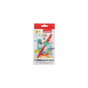 Crayon de couleur Jumbo MEGA étui en carton de 12 BRUYNZEEL