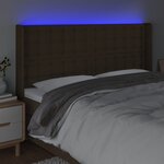 vidaXL Tête de lit à LED Marron foncé 203x16x118/128 cm Tissu