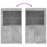 vidaXL Armoire latérale avec lumières LED gris béton bois d'ingénierie