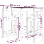 vidaXL Ensemble de bar de jardin 5 Pièces blanc bois massif de pin