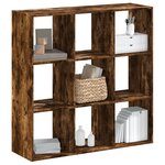 vidaXL Bibliothèque chêne fumé 102x32x102 cm bois d'ingénierie