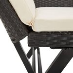 vidaXL Banc de jardin avec coussins 176 cm Noir Résine tressée