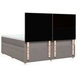 vidaXL Sommier à lattes de lit avec matelas Taupe 200x200 cm Tissu