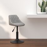 vidaXL Tabouret de bar Gris clair Velours